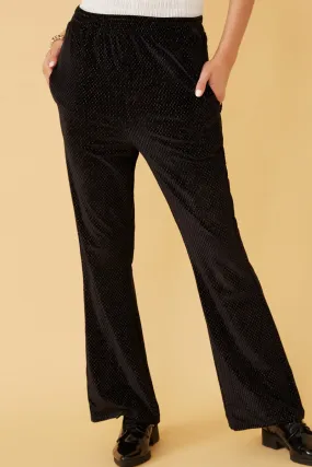 Textured Velvet Lurex Wide Leg Pants All Occasion
