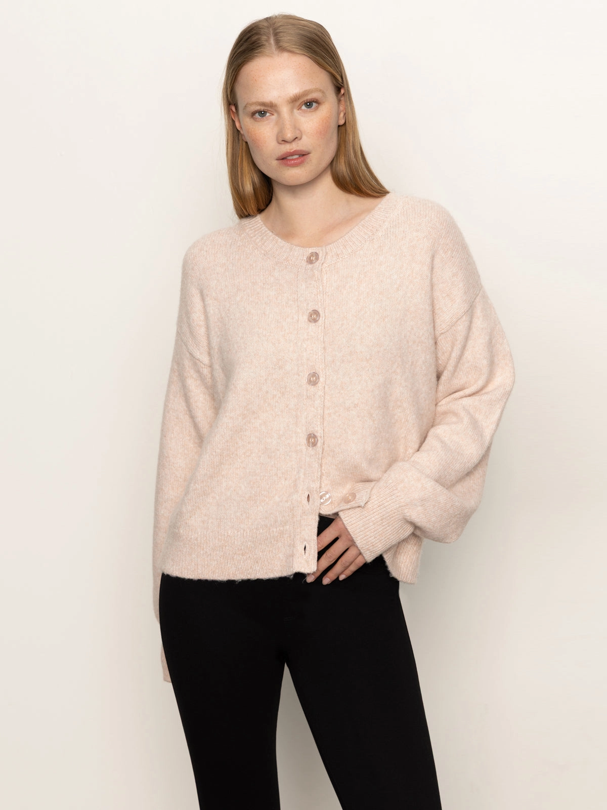Textured Fabric Must-Have Cardi Heather Rose