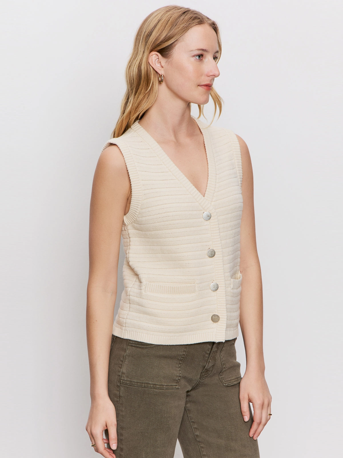 Textured Sweater Vest Macrame Chic and Cozy