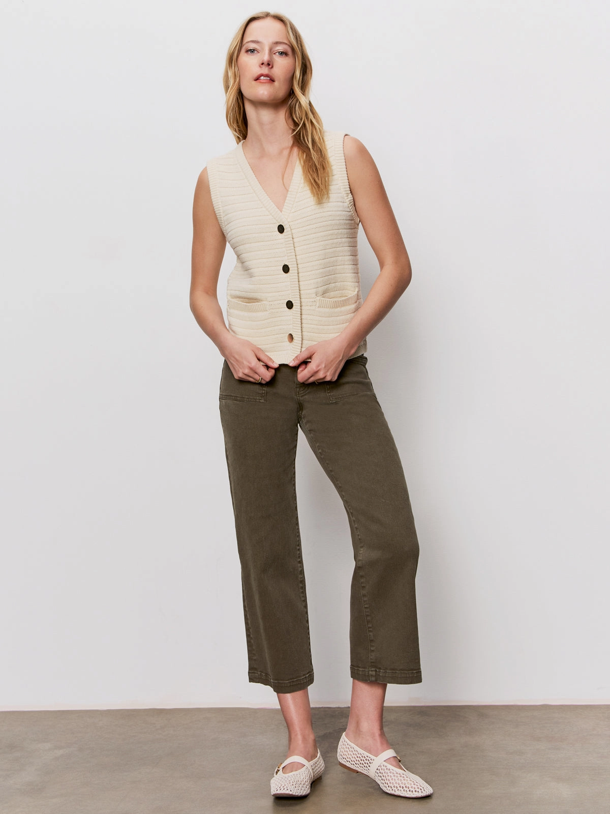 Textured Sweater Vest Macrame Chic and Cozy