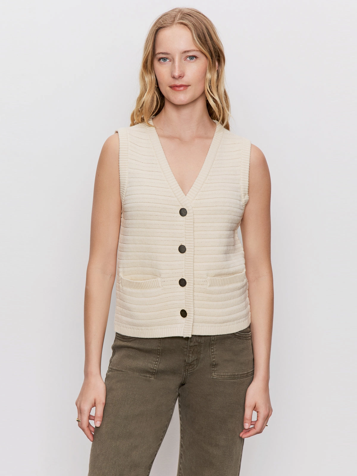 Textured Sweater Vest Macrame Chic and Cozy