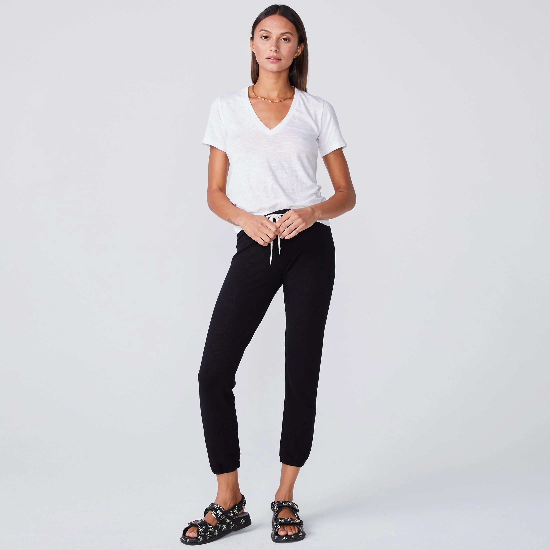 Textured Tri-Blend Fitted V Neck Tee Timeless Fit