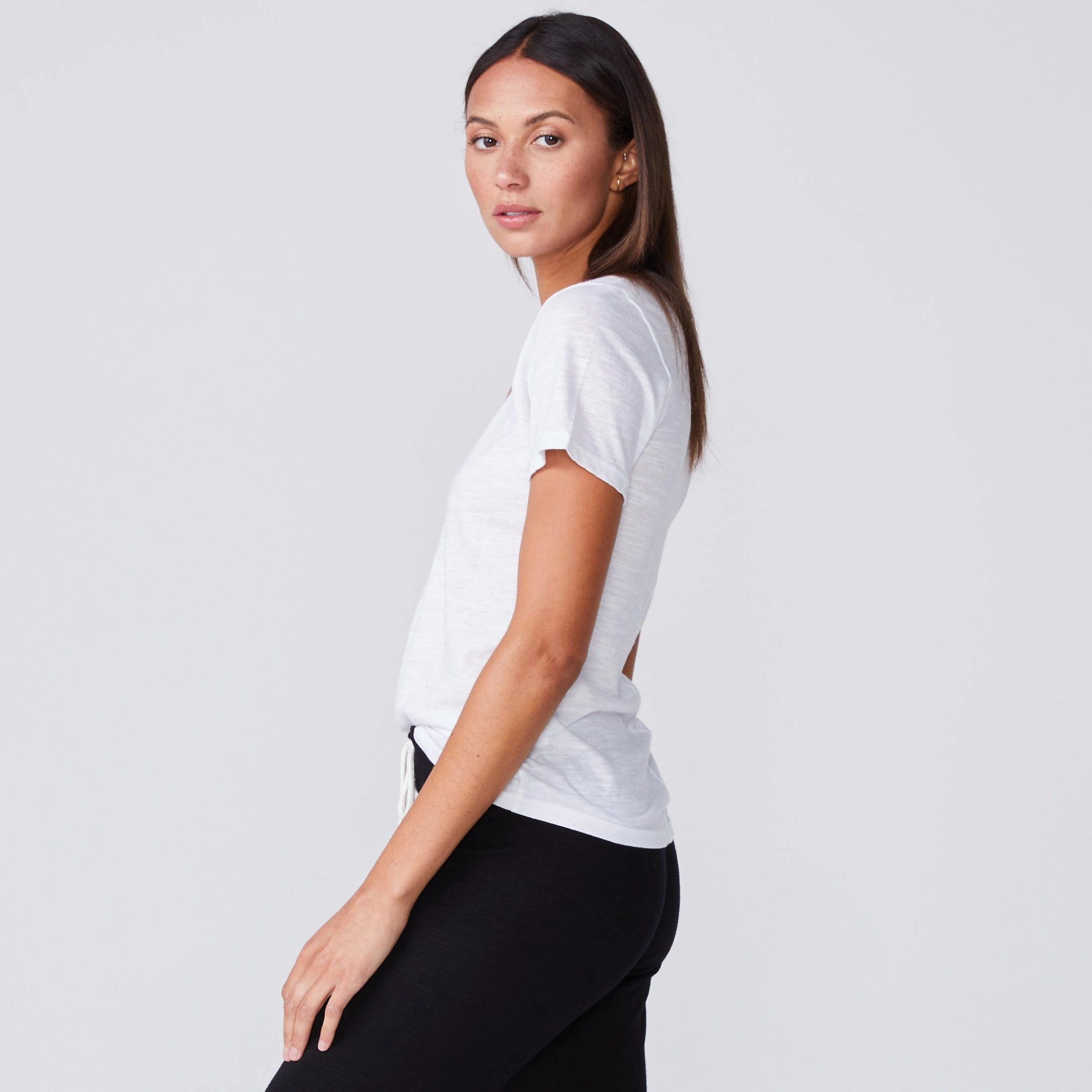 Textured Tri-Blend Fitted V Neck Tee Timeless Fit