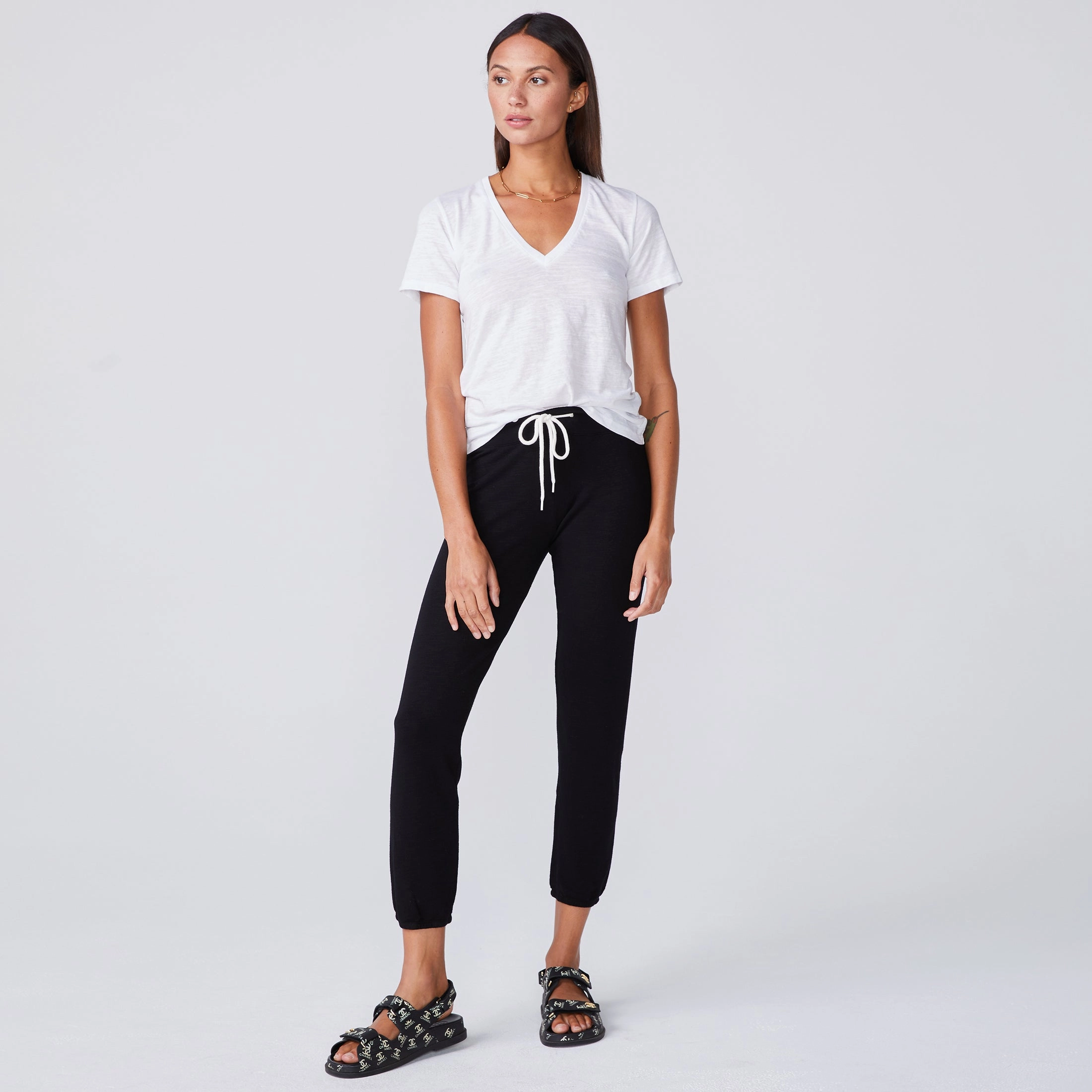 Textured Tri-Blend Fitted V Neck Tee Timeless Fit