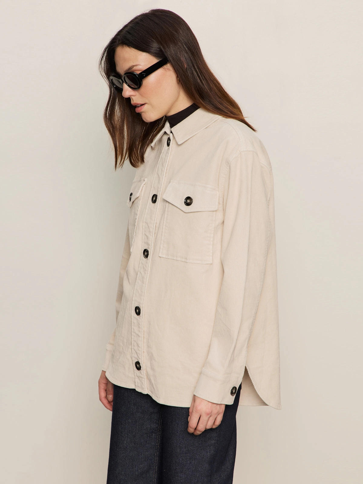 The Corduroy Shacket Mother Of Pearl Winter Draping