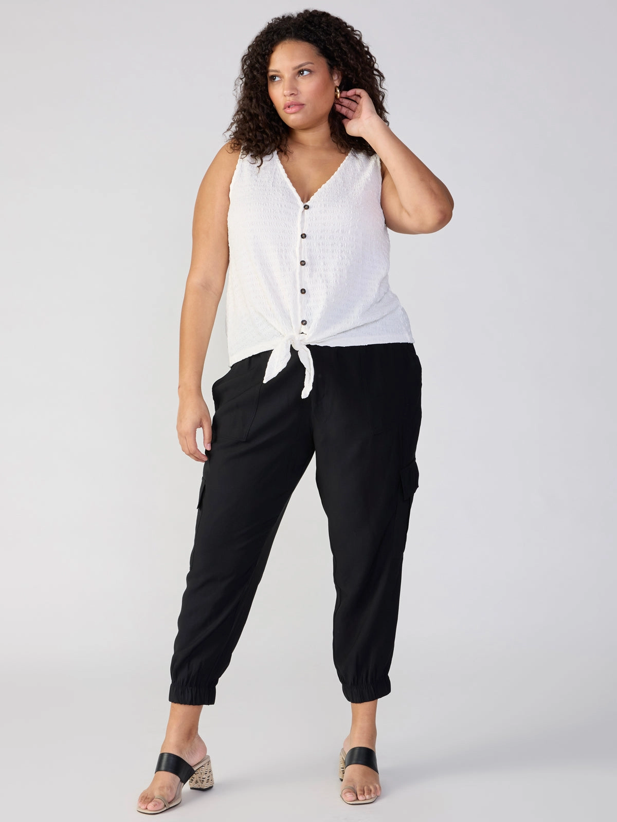 The Harmony Semi High Rise Pant Black Extended Sizing Relaxed trousers