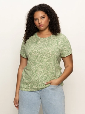 The Perfect Tee Mosaic Extended Sizing Chic everyday top Casual chic