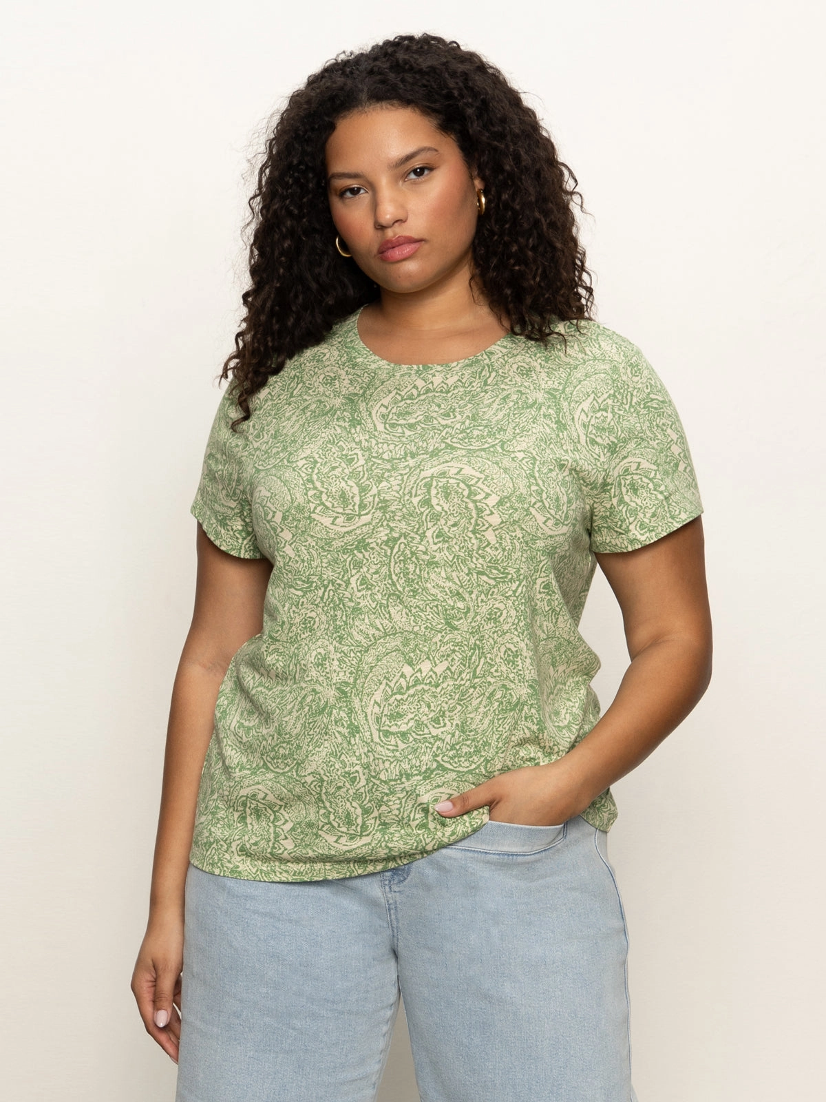 The Perfect Tee Mosaic Extended Sizing Chic everyday top Casual chic