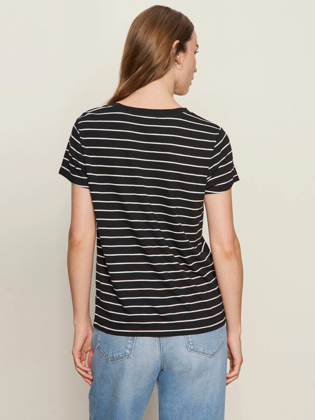 The Perfect Tee White/Black Stripe Comfort-First