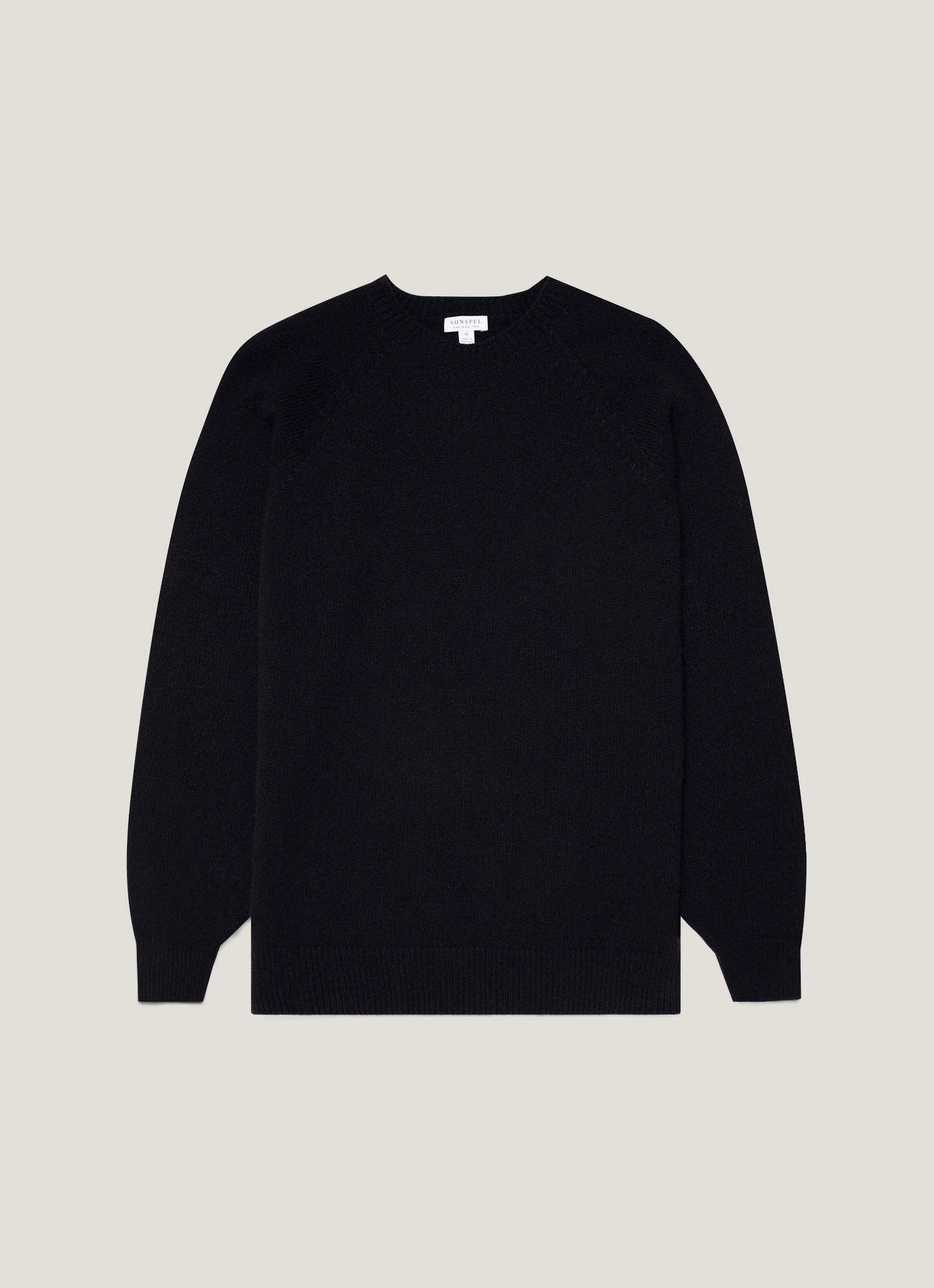 Men's Lambswool Crew Neck Jumper in Dark Navy Mouline Soft and stylish sweater