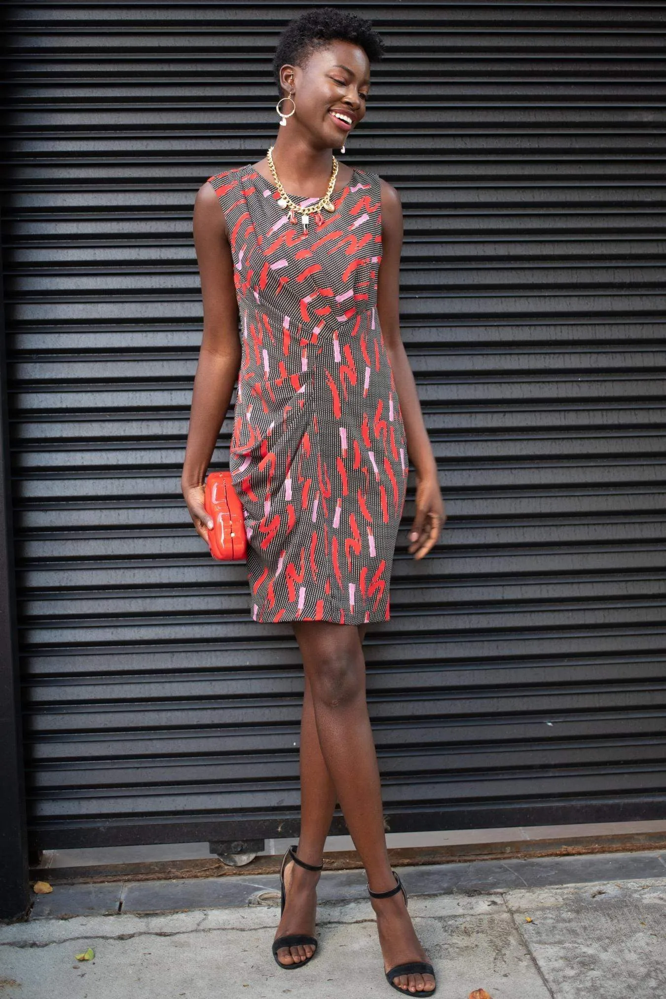 Eva Franco Dress Thia Mini Dress - Lipstick PRE-ORDER