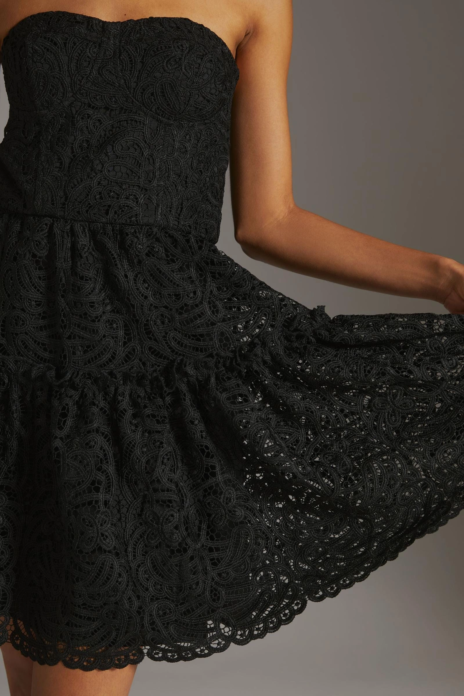 tie waist Floral Lace Mini Dress