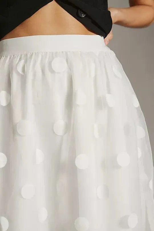Timeless Pick Tulle Midi Skirt - Snowflake Dot