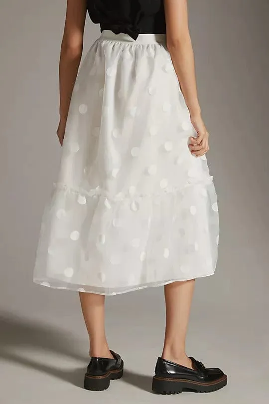 Timeless Pick Tulle Midi Skirt - Snowflake Dot