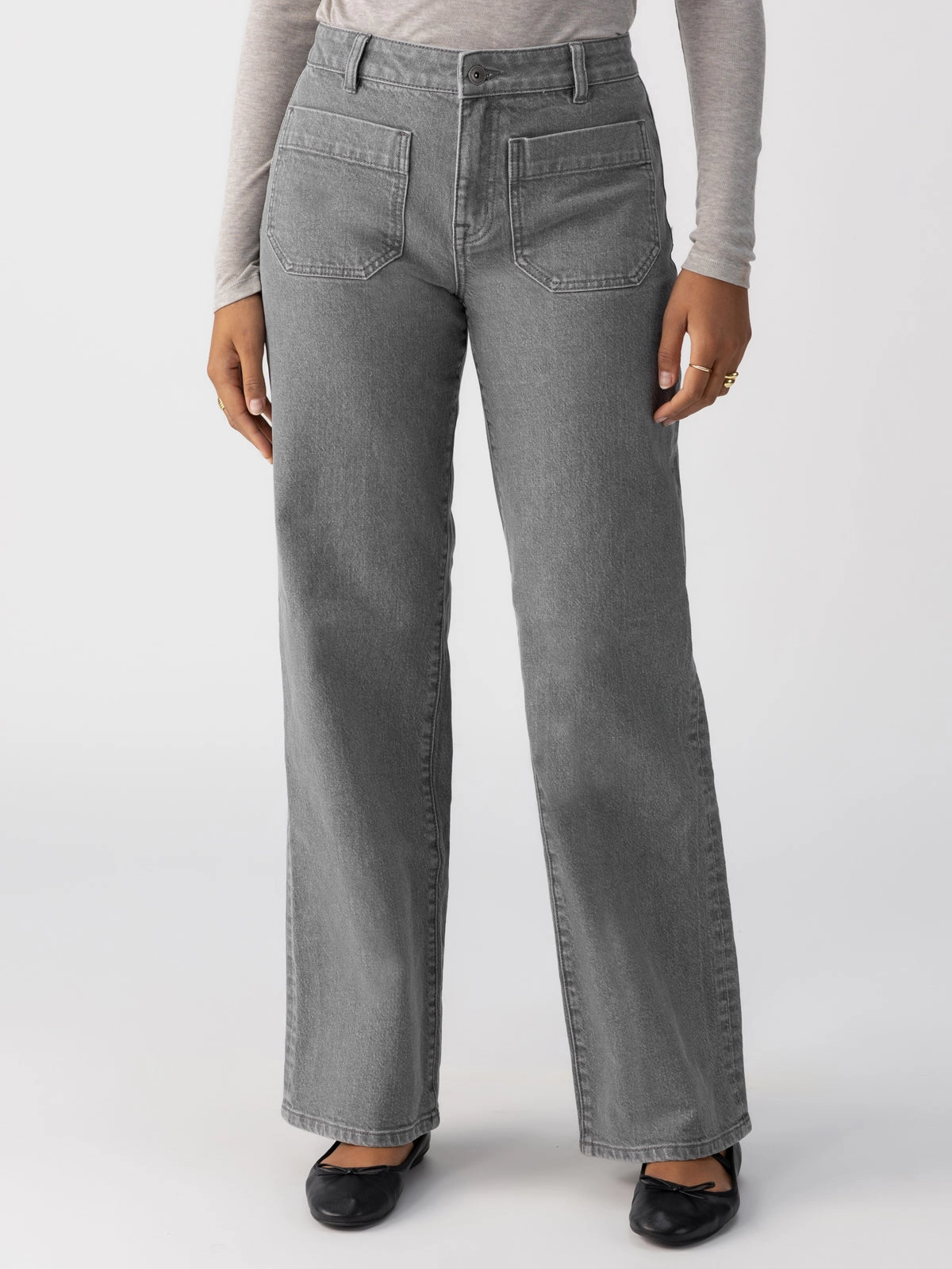 Marine Full Length Standard Rise Jeans Asphalt Family Style Minimalist Style Date Night