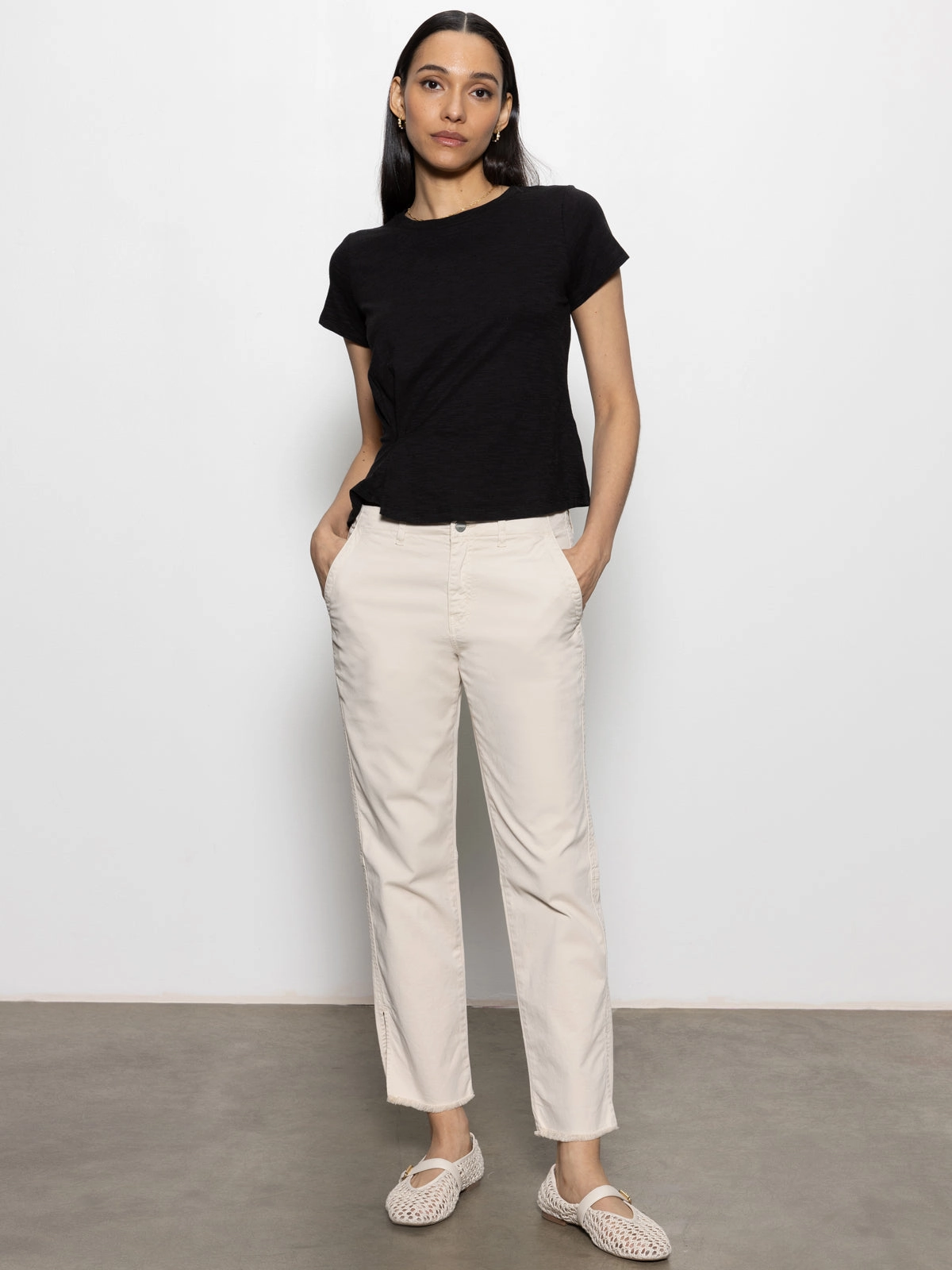 Trade Maker Standard Rise Pant Light Oat Preppy