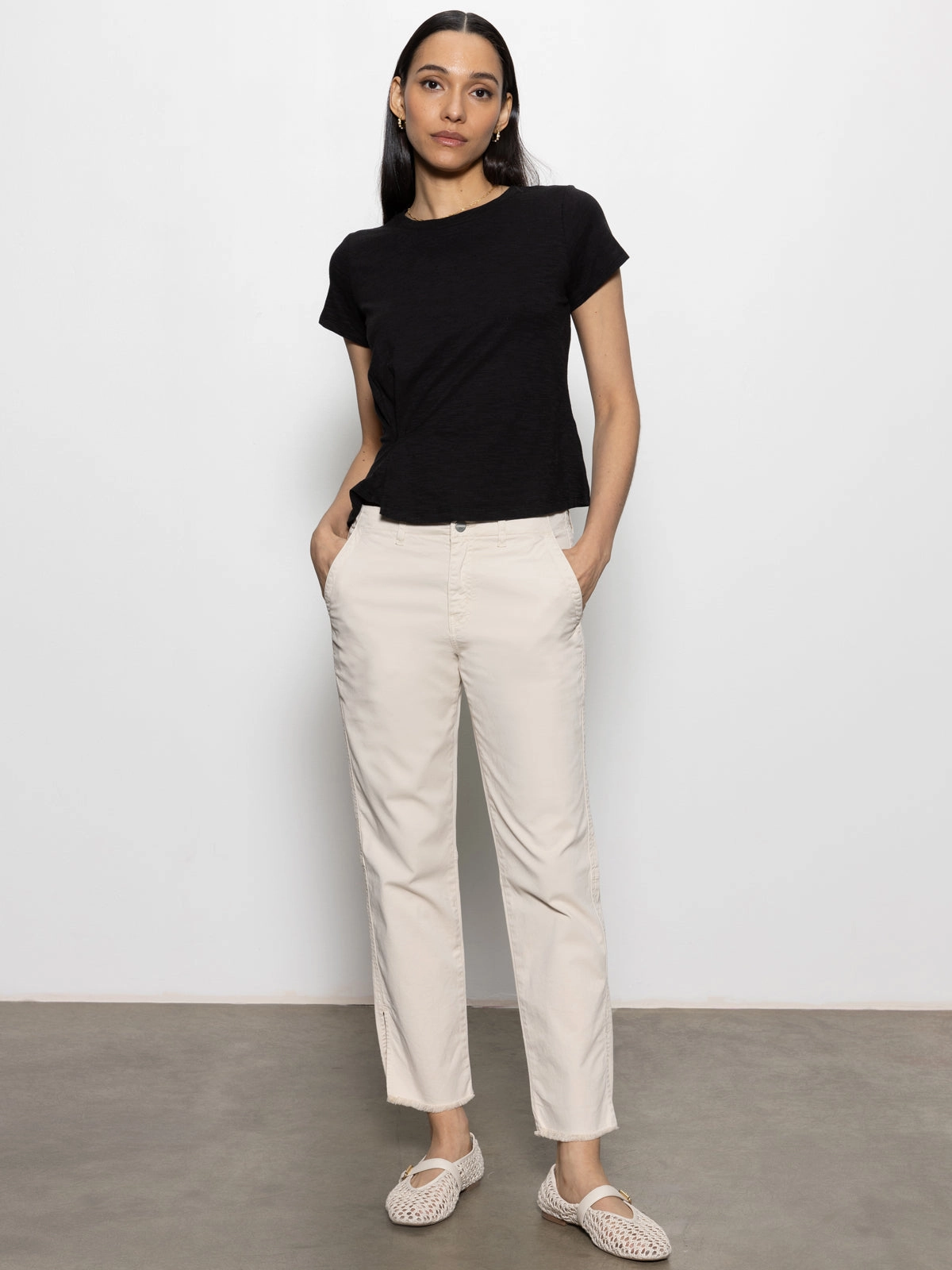 Trade Maker Standard Rise Pant Light Oat Preppy