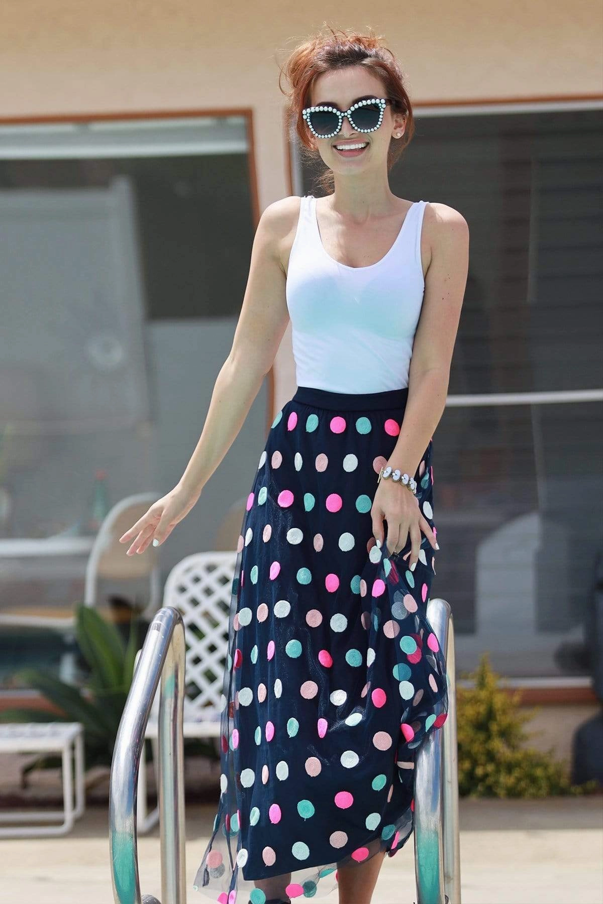 Trend Touch Polka Dot Skirt-Multi