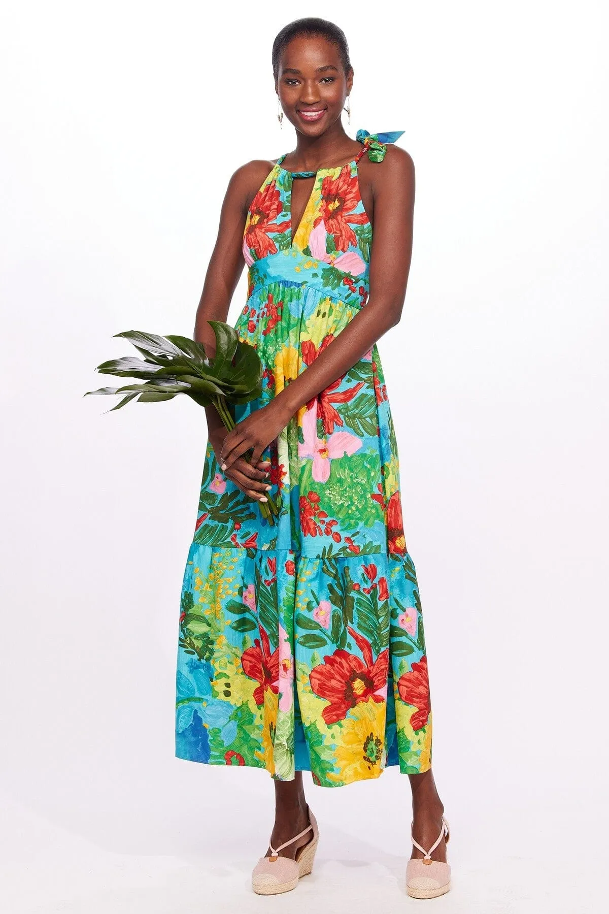 Versatile midi for travel One-Shoulder Tie Maxi Floral Dress - Matisse