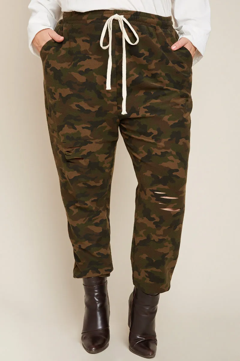 Professional Wear Distressed Camo French Terry Joggers