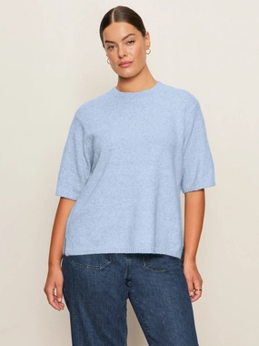 Perfect Sweater Tee Blue Powder Extended Sizing Daily Wear slimming style