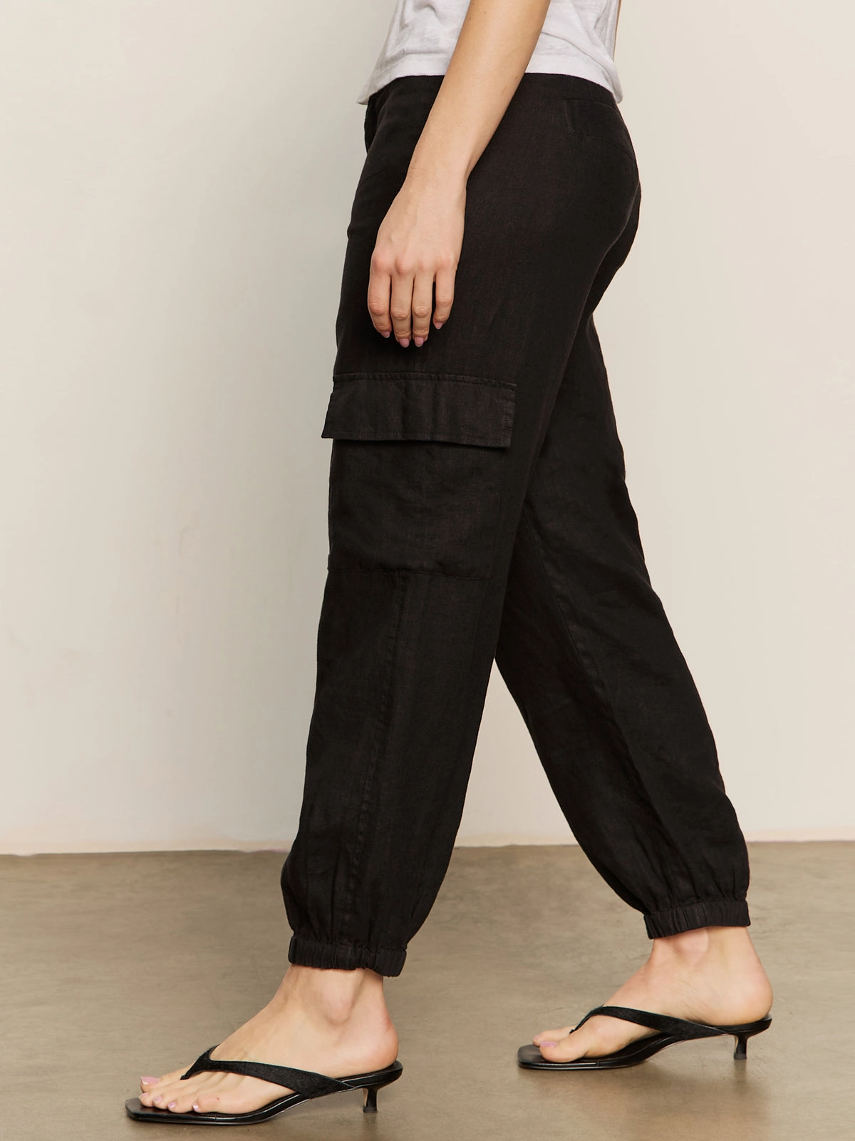 Trendy Fit Take Over Linen Jogger Standard Rise Pant Black