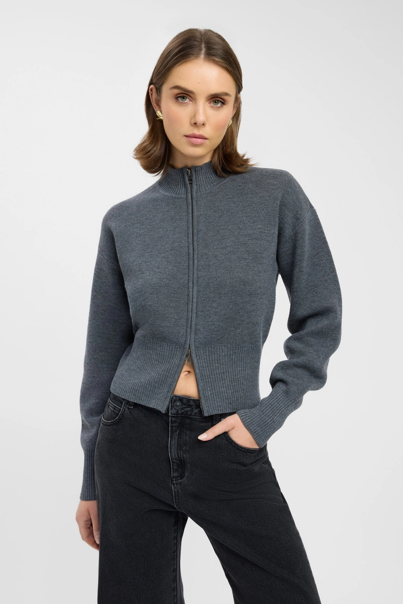 Trendy Knit Dalton Zip Cardigan