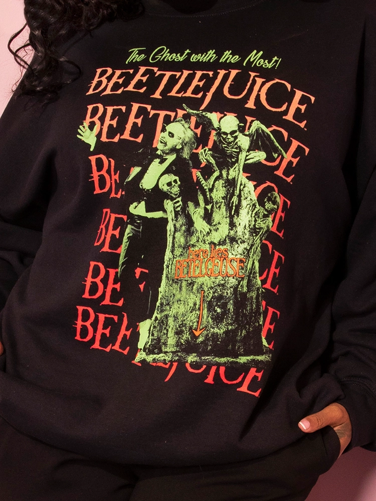 Trendy Print FINAL SALE - BEETLEJUICE - Tombstone Sweatshirt (UNISEX)