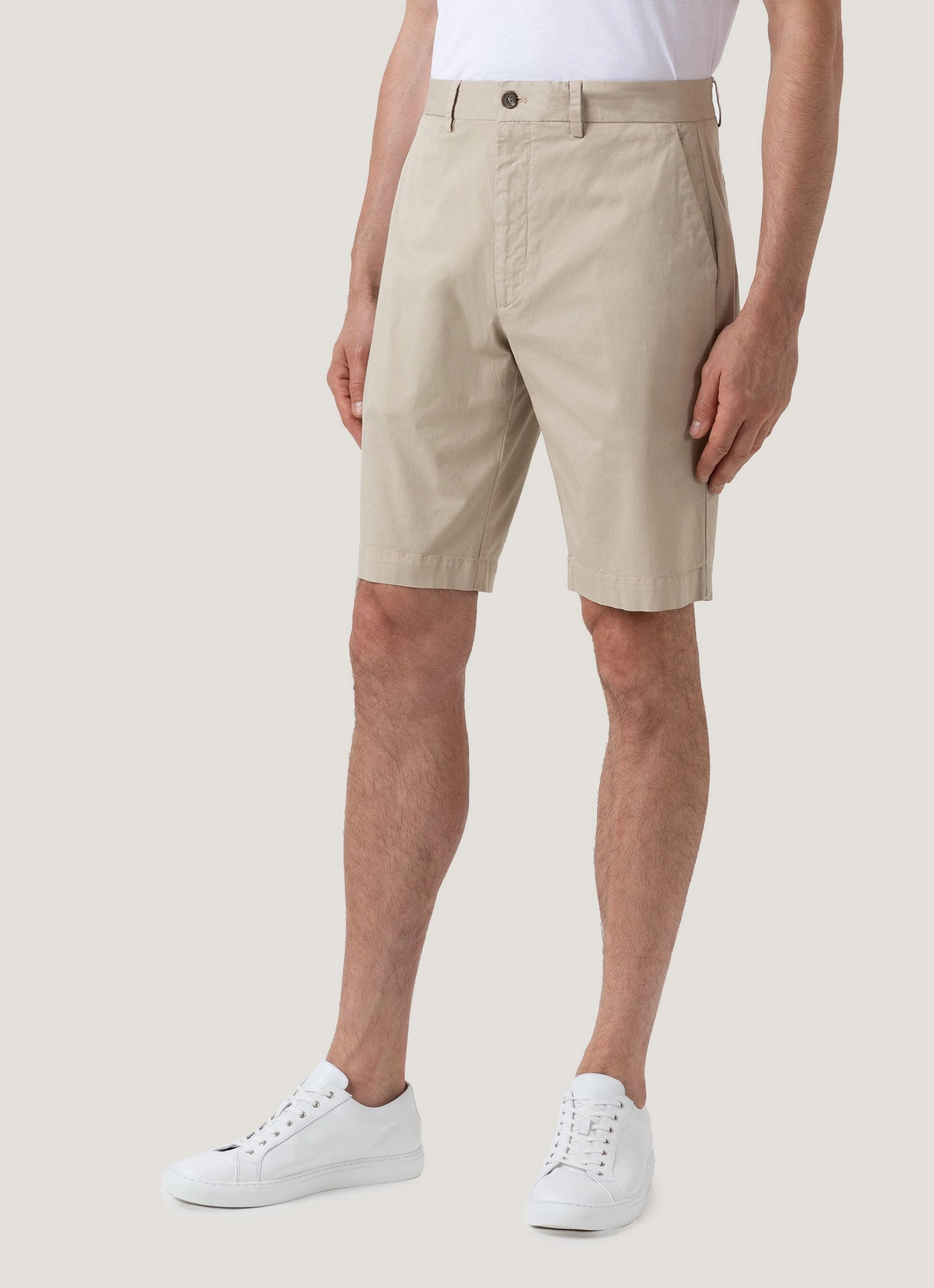 Trendy shorts Men's Stretch Cotton Twill Chino Shorts in Light Stone