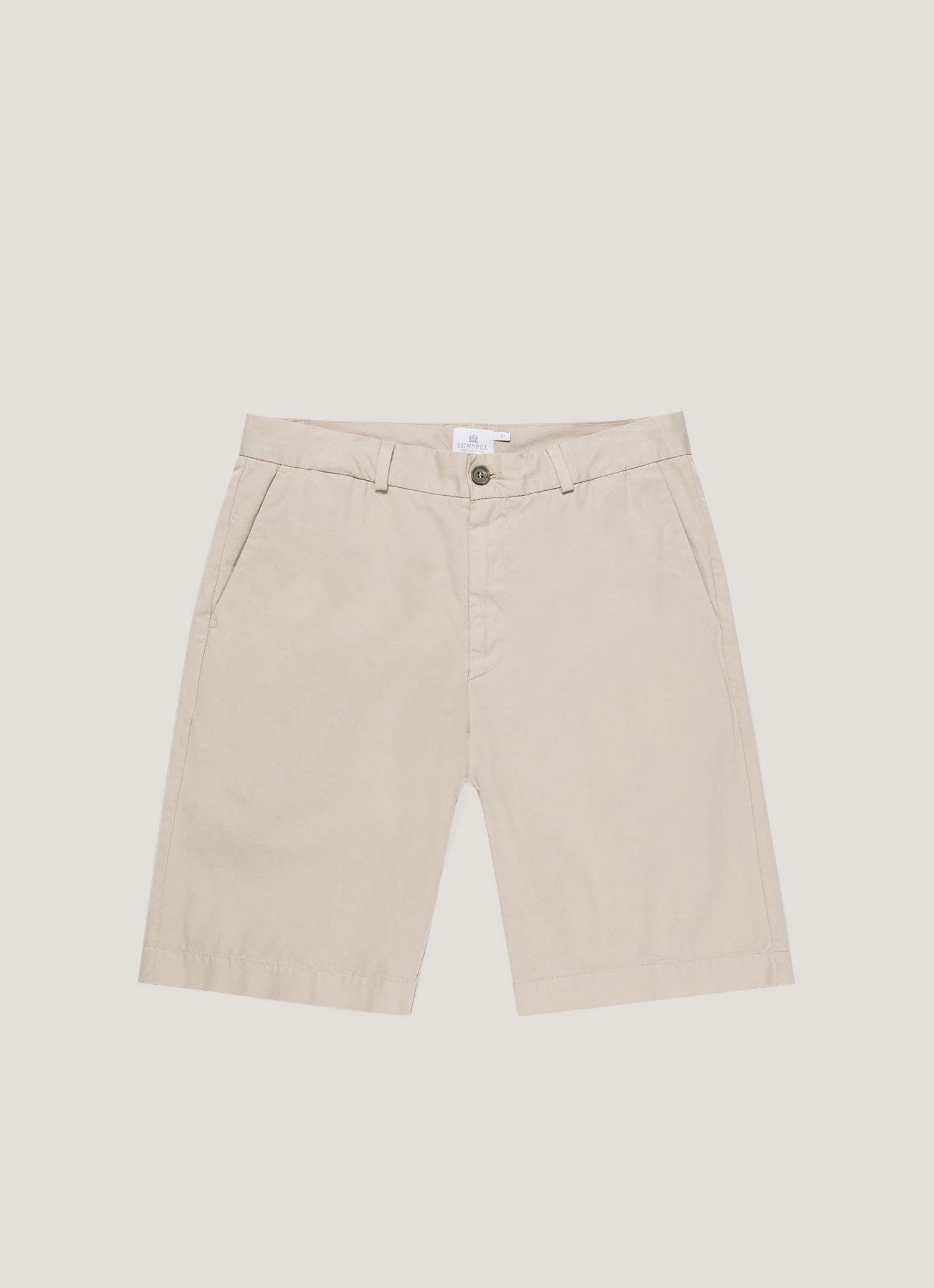 Functional pockets shorts Men's Stretch Cotton Twill Chino Shorts in Light Stone