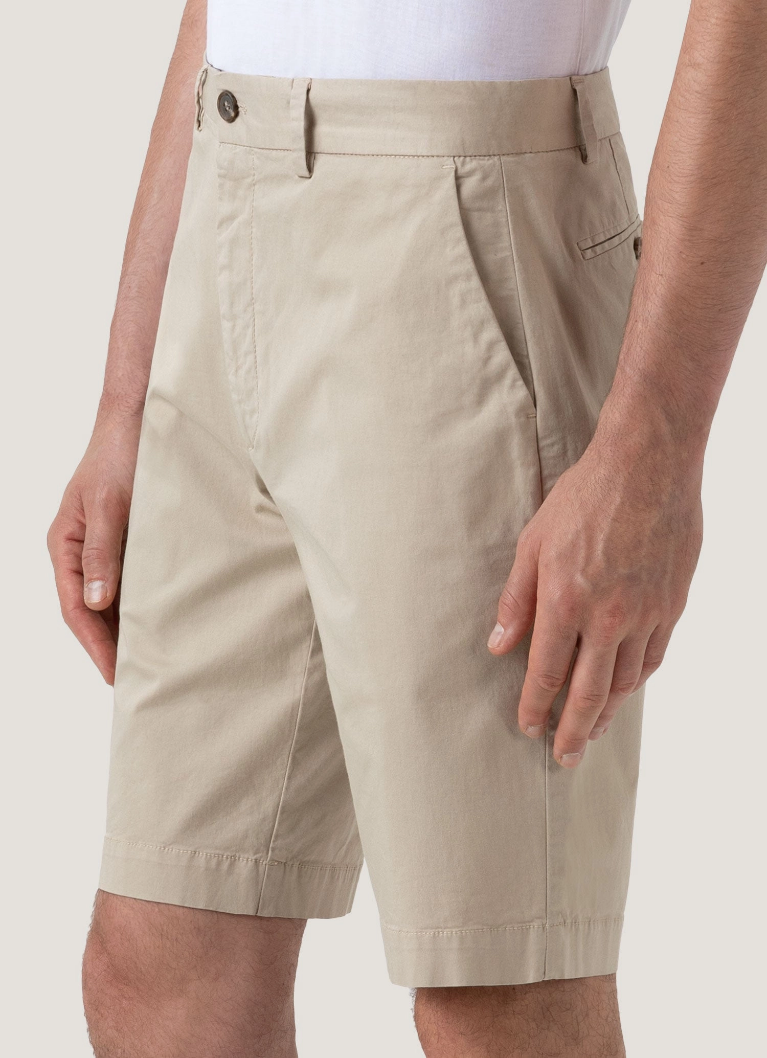 Trendy shorts Men's Stretch Cotton Twill Chino Shorts in Light Stone