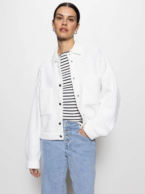 Trimmer Knit Shacket Chalk Tailored Coat Insulated Coat