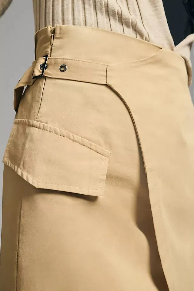 Trouser Wrap Skirt - Khaki Unlined Style