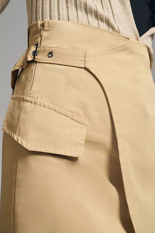 Trouser Wrap Skirt - Khaki Unlined Style
