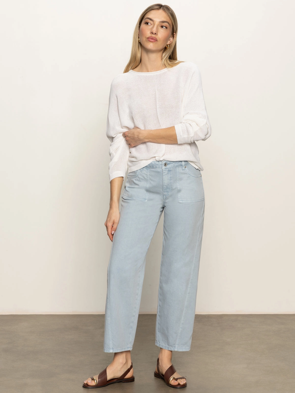 Trust Fit District Column Standard Rise Ankle Jeans Blue Mirage