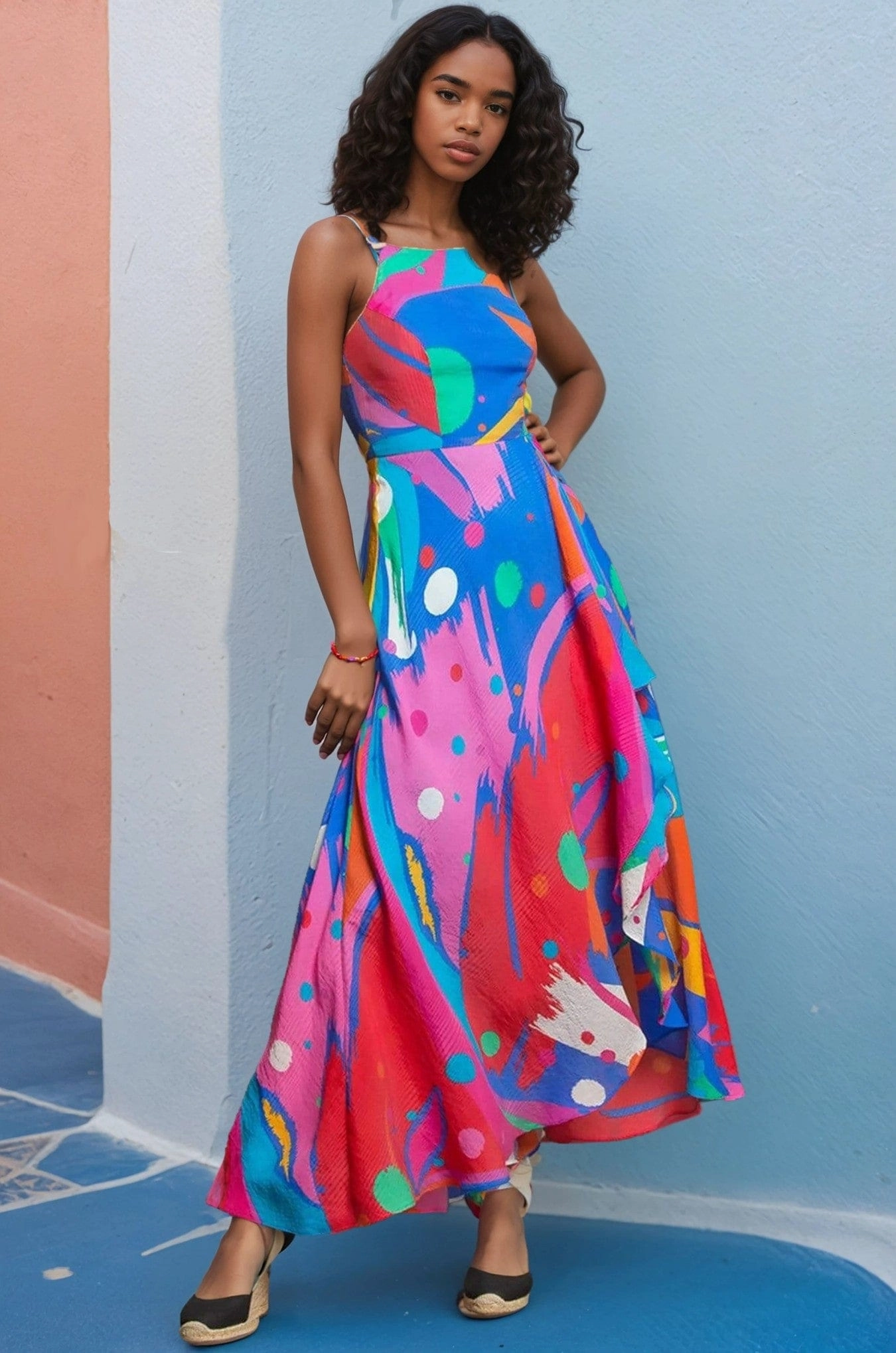 Classic knee-length dress Euro Touch Jenine Maxi Dress - Miami Vibes