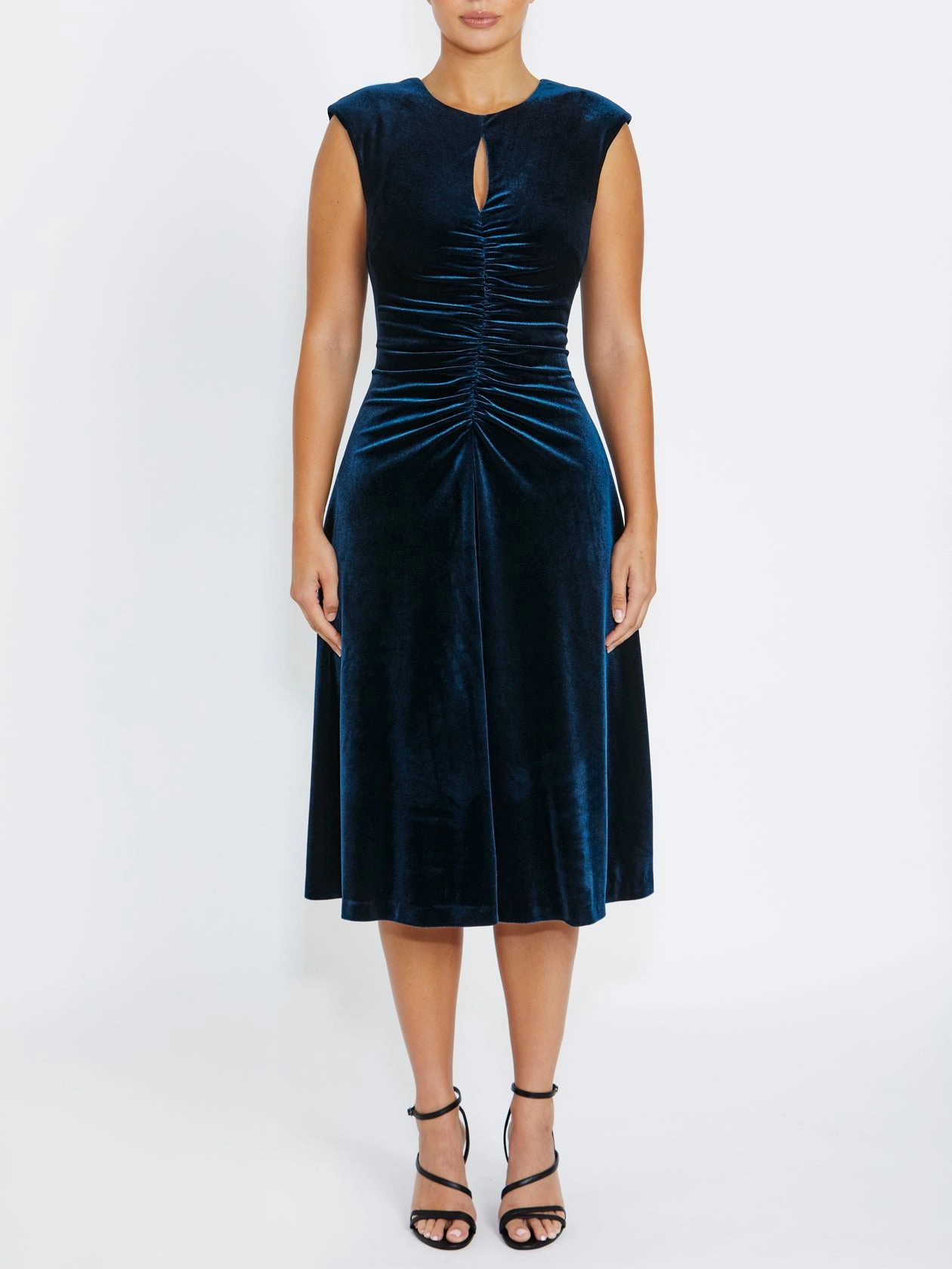 Tulle Layer Shyla Midnight Velour Dress