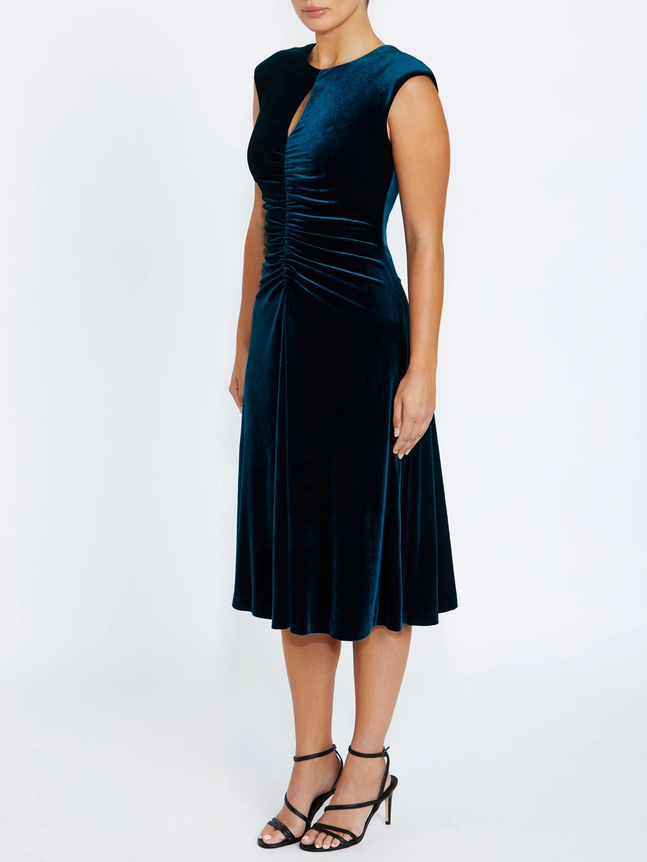 Tulle Layer Shyla Midnight Velour Dress