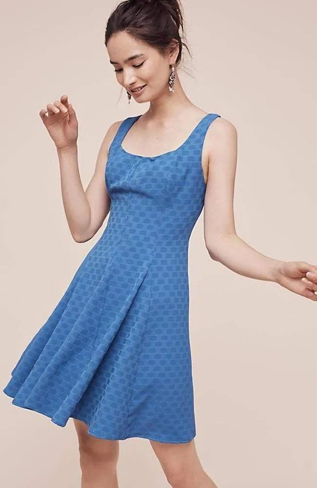 Tux Dress - Blue Waffer Pure Stitch
