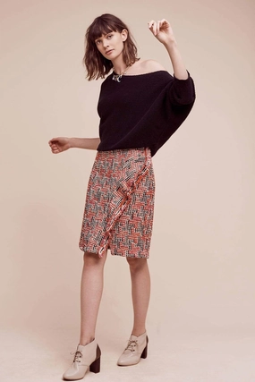 Modern Details Tweed Pencil Skirt