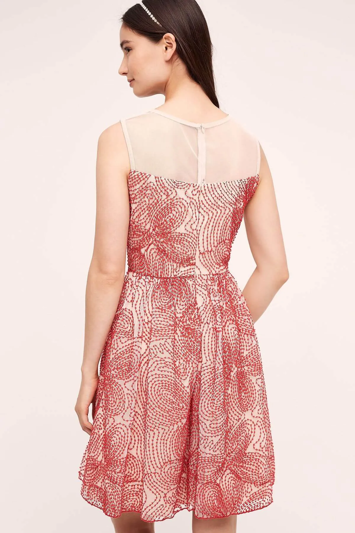 Two Tone Renee Dress - Red Puff