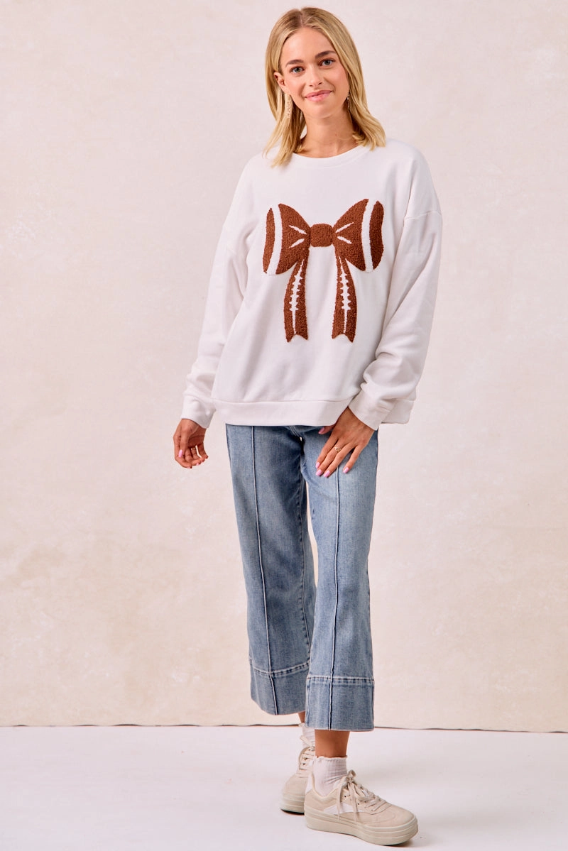 IT1508K-68 | GAMEDAY THEME RIBBON FOOTBALL PATCHED TOP Double Buttons