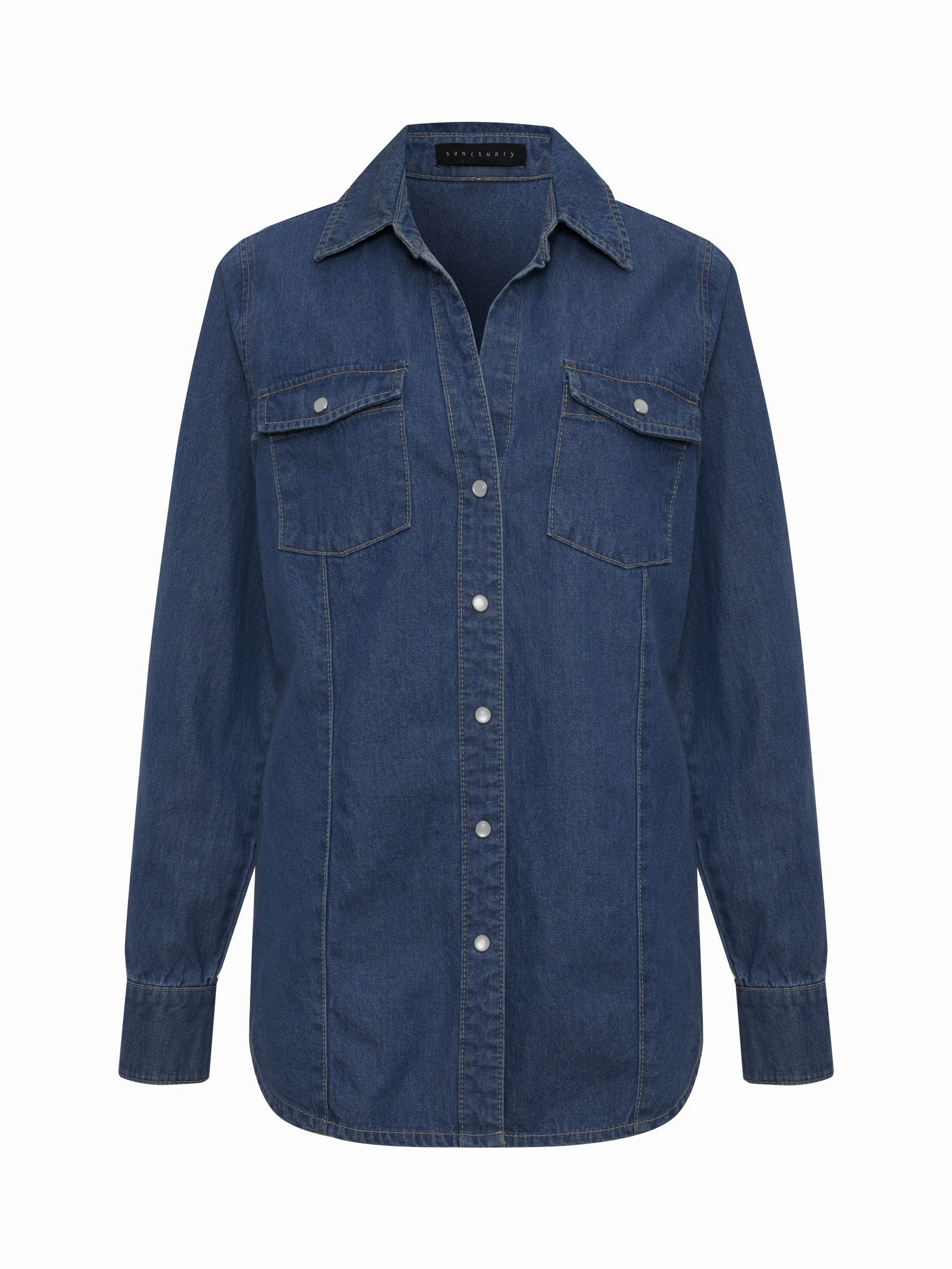 Unisex style The Denim Western Shirt Blue Slate