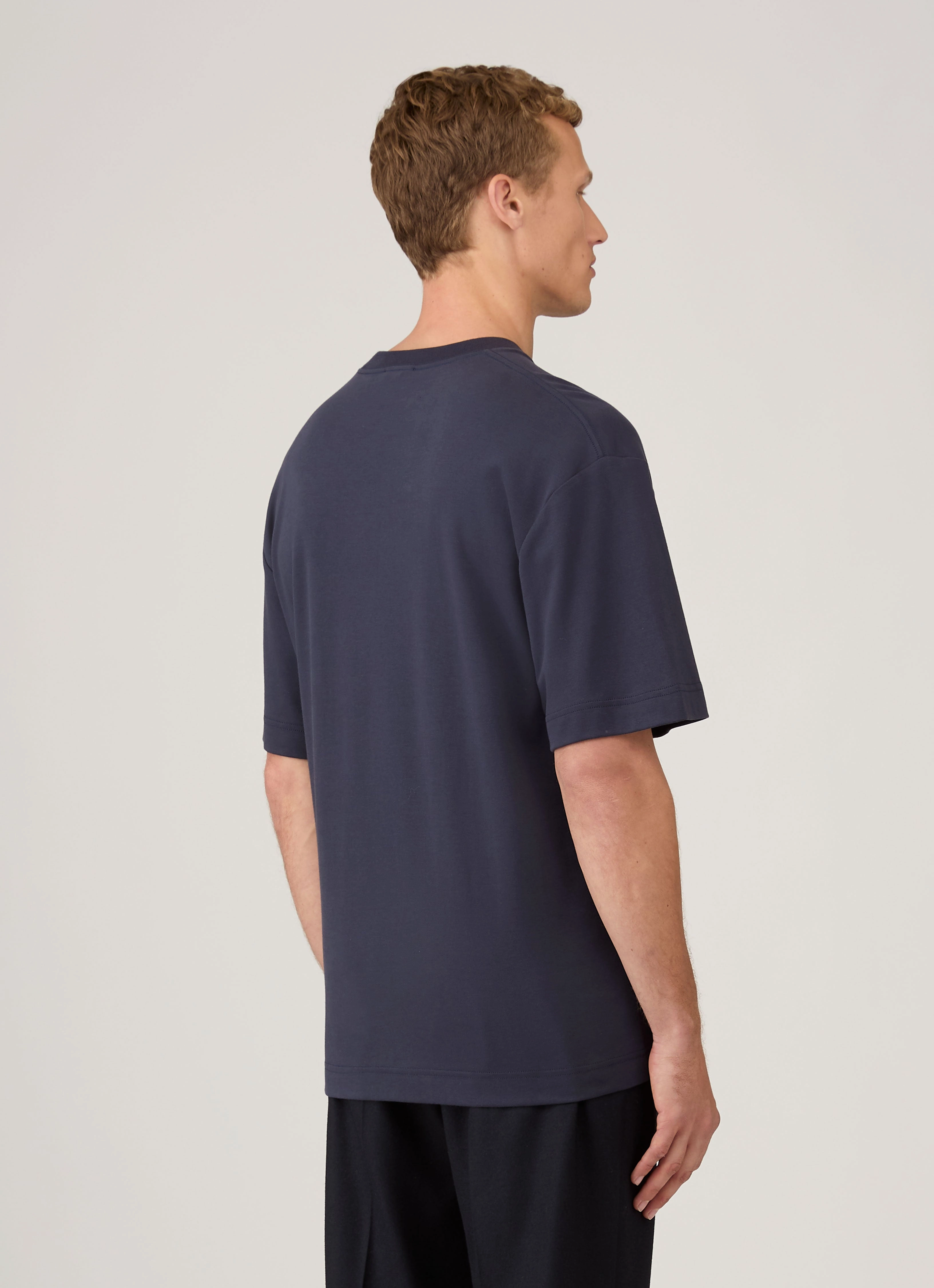 Urban Fit Men's Oversized Heavyweight T-shirt in Navy