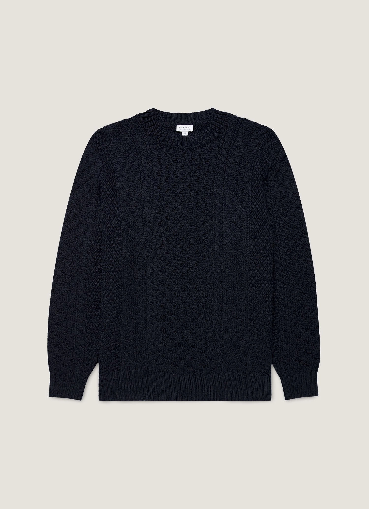 Men's Cable Knit Jumper in Navy Soft everyday sweater
