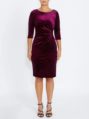 Lottie Fuchsia Velour Dress Charming Wardrobe Glacier Edge