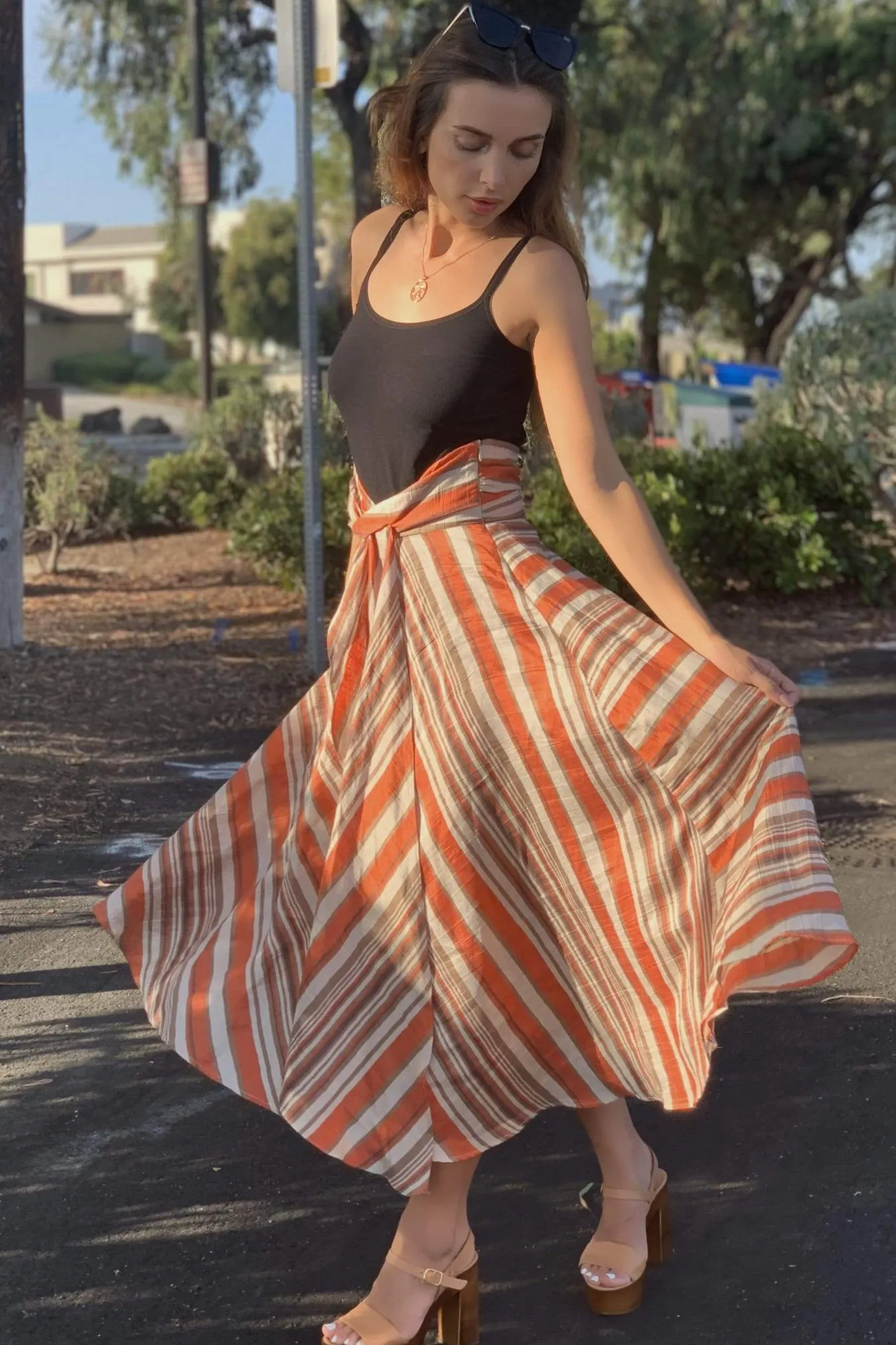 Vanderbilt Skirt - Orange Dreamsicle Smooth Look