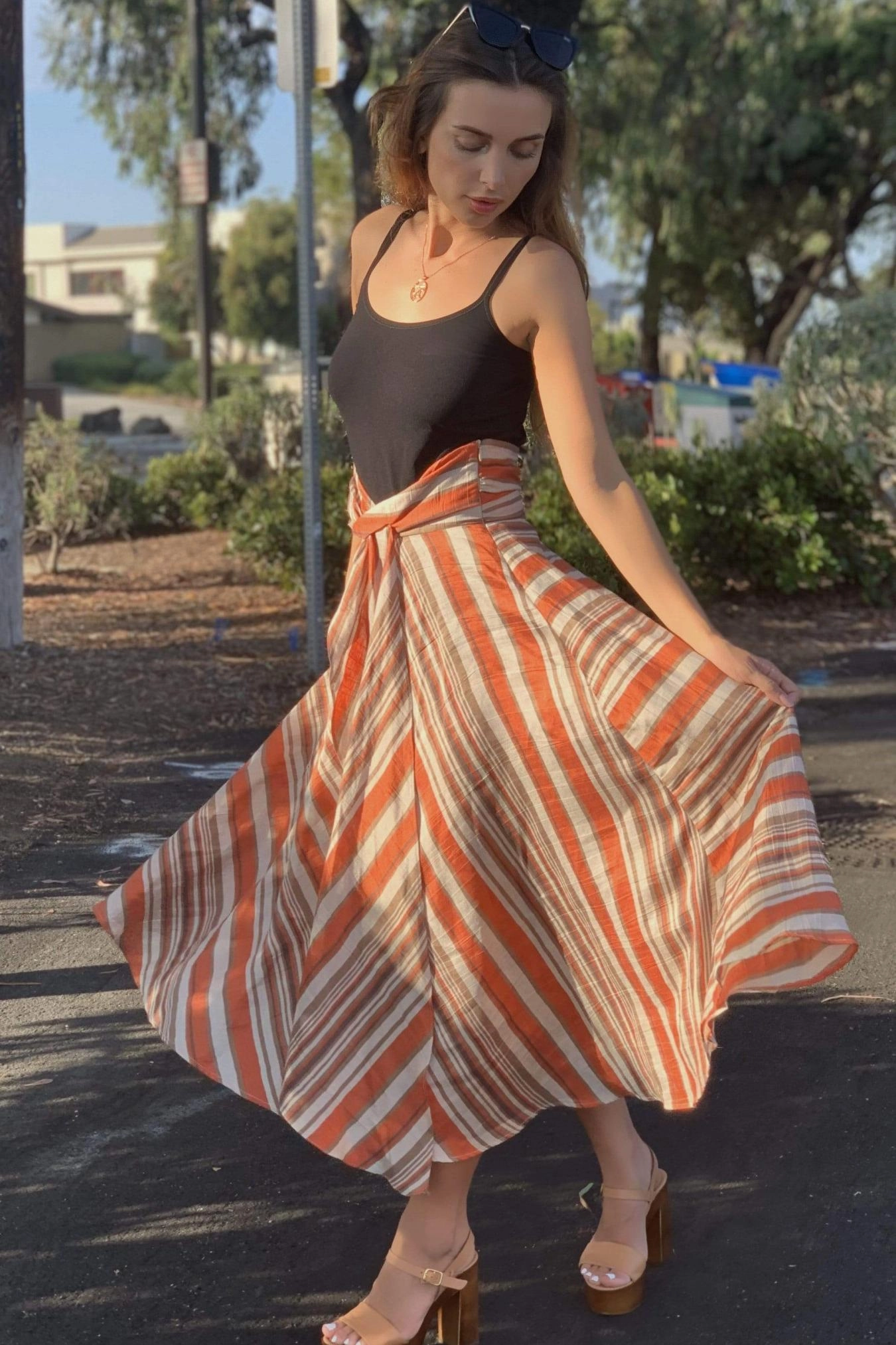 Vanderbilt Skirt - Orange Dreamsicle Smooth Look