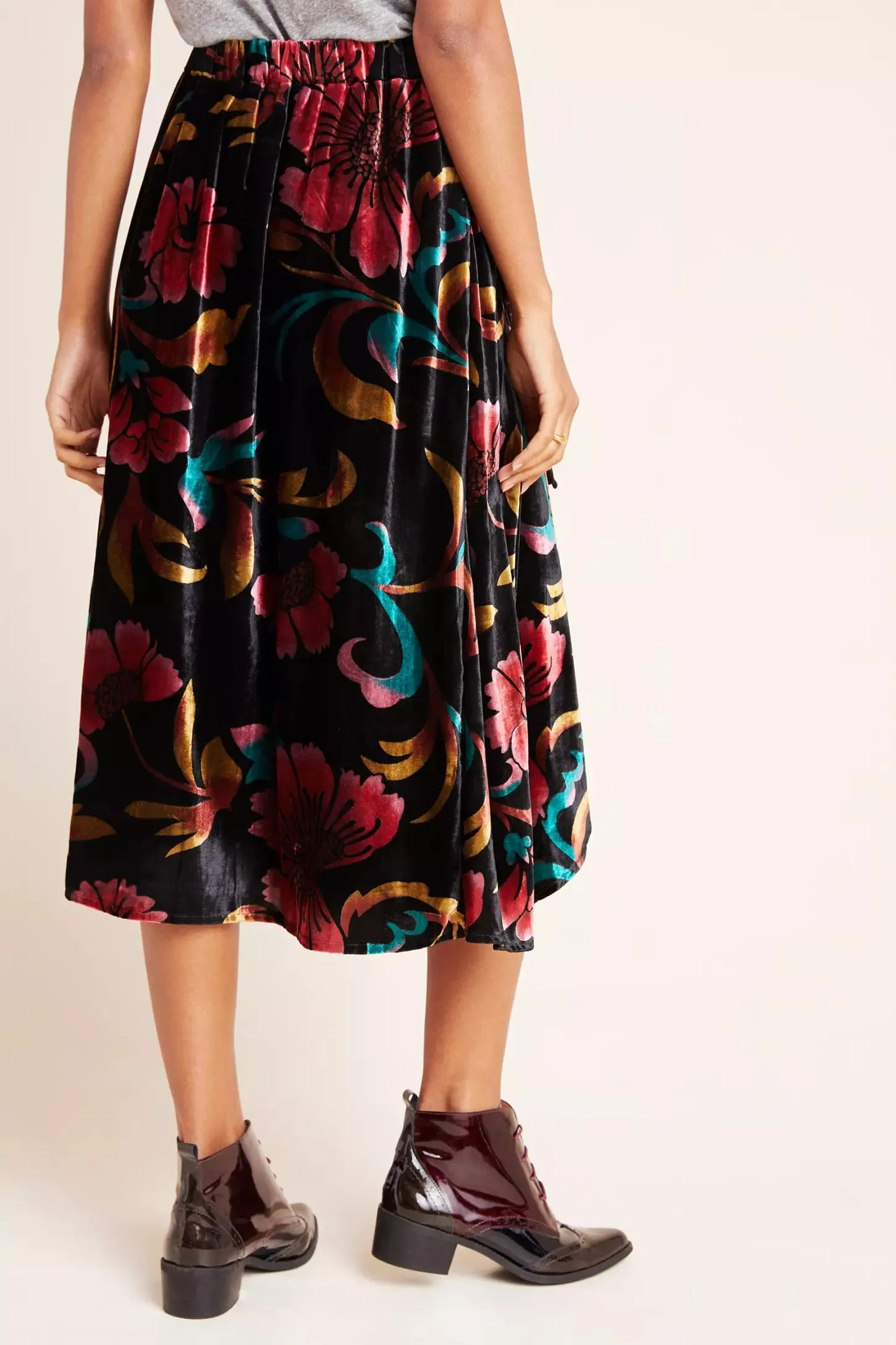 Velvet Wrap Skirt Visible Seam