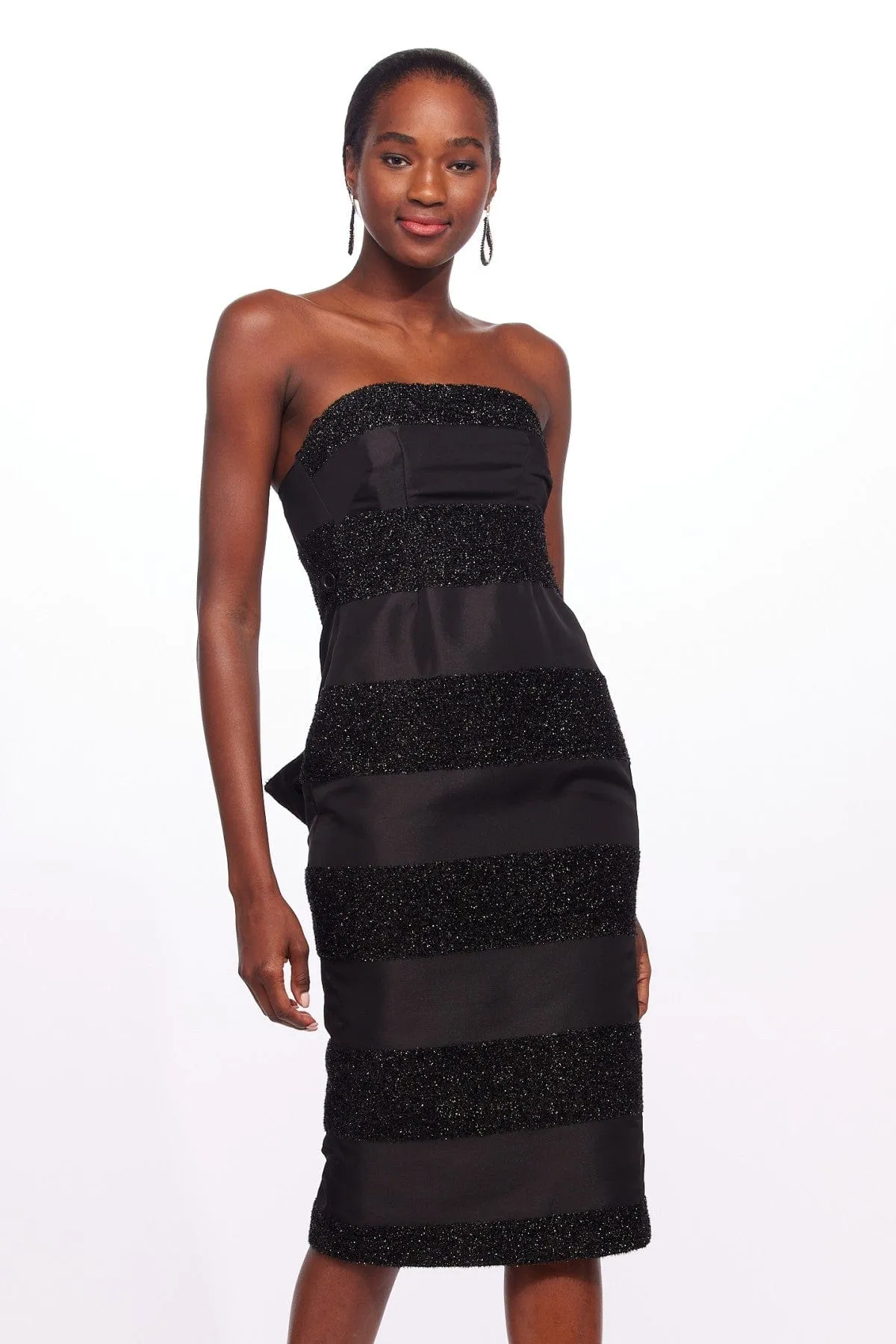 Vendome Dress - Black Stripe Poly Lining